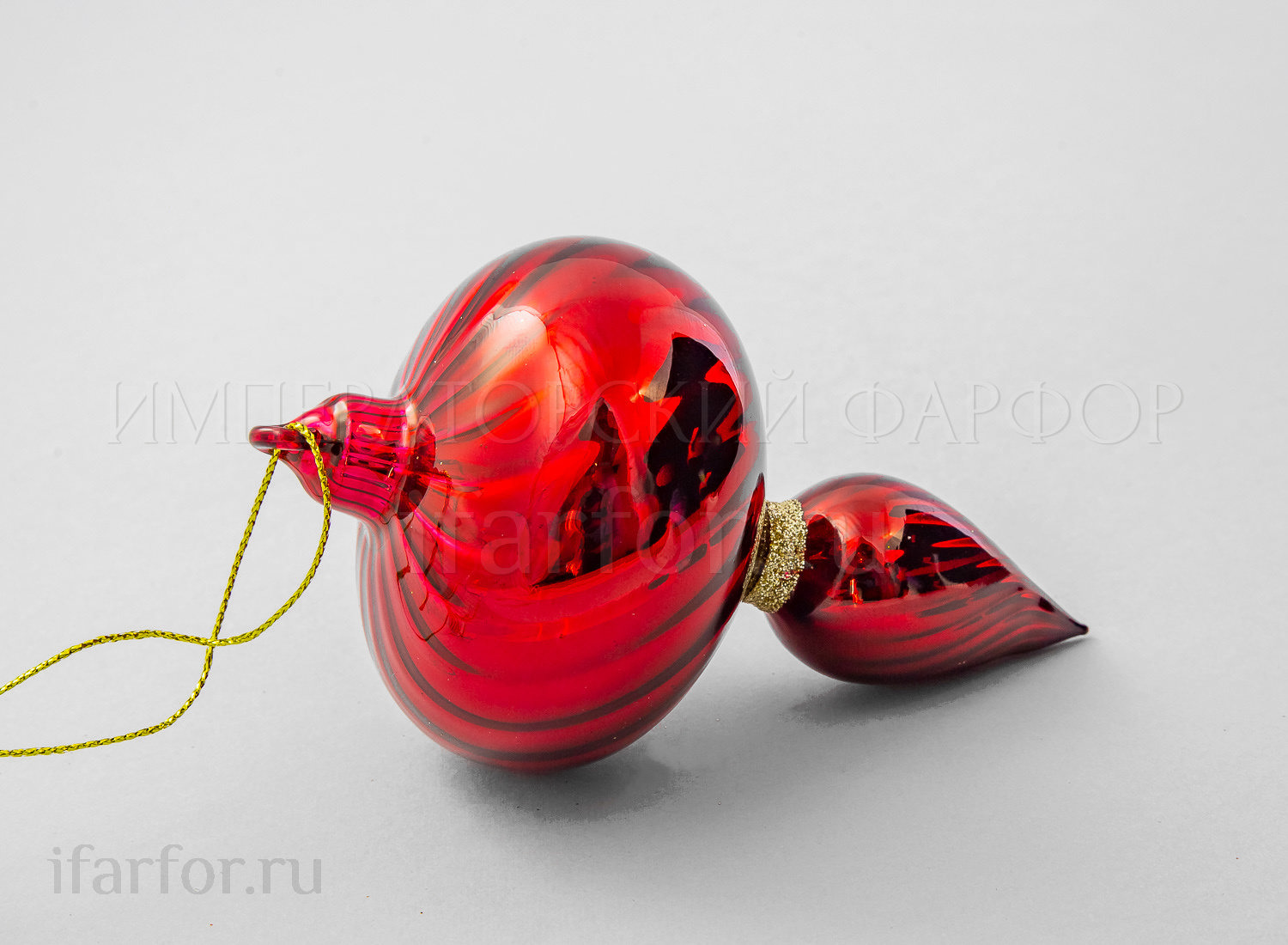 Елочная игрушка «Веретено» Форма: Веретено. Стекло. 120 мм.