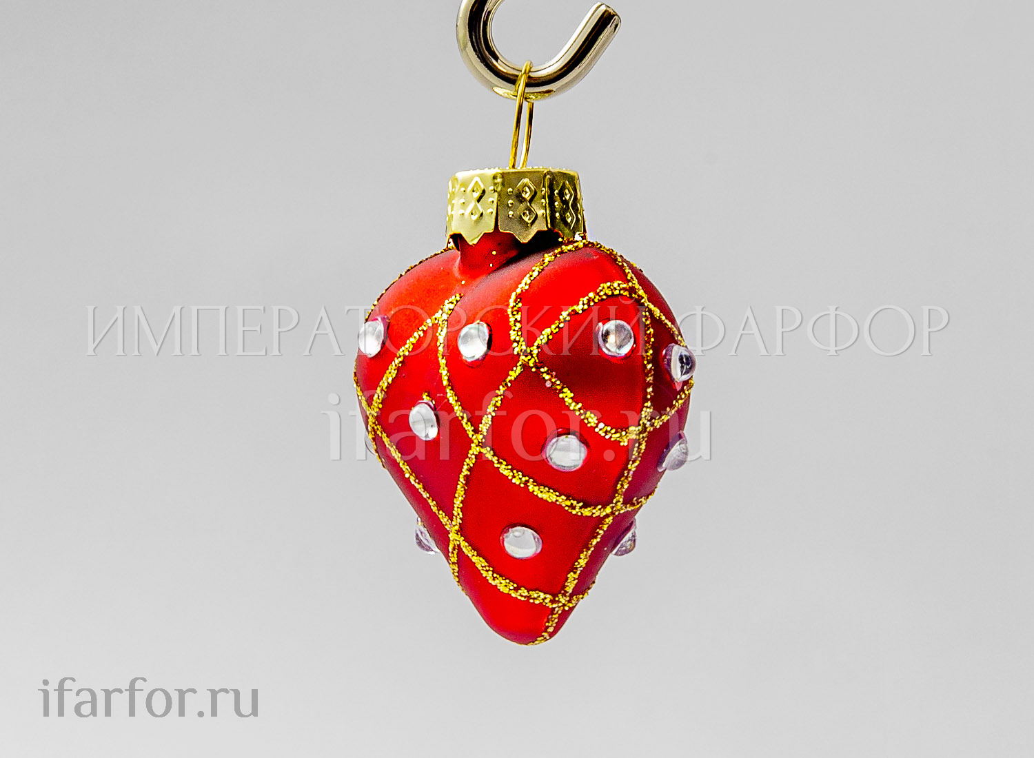 Елочная игрушка «Сердечко» Форма: Сердечко. Стекло. 50 мм.
