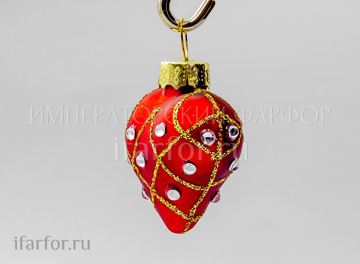 Елочная игрушка «Сердечко» Форма: Сердечко. Стекло. 50 мм.