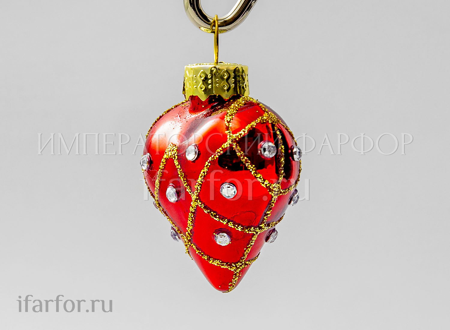 Елочная игрушка Сердечко глянцевое 2 сорт
