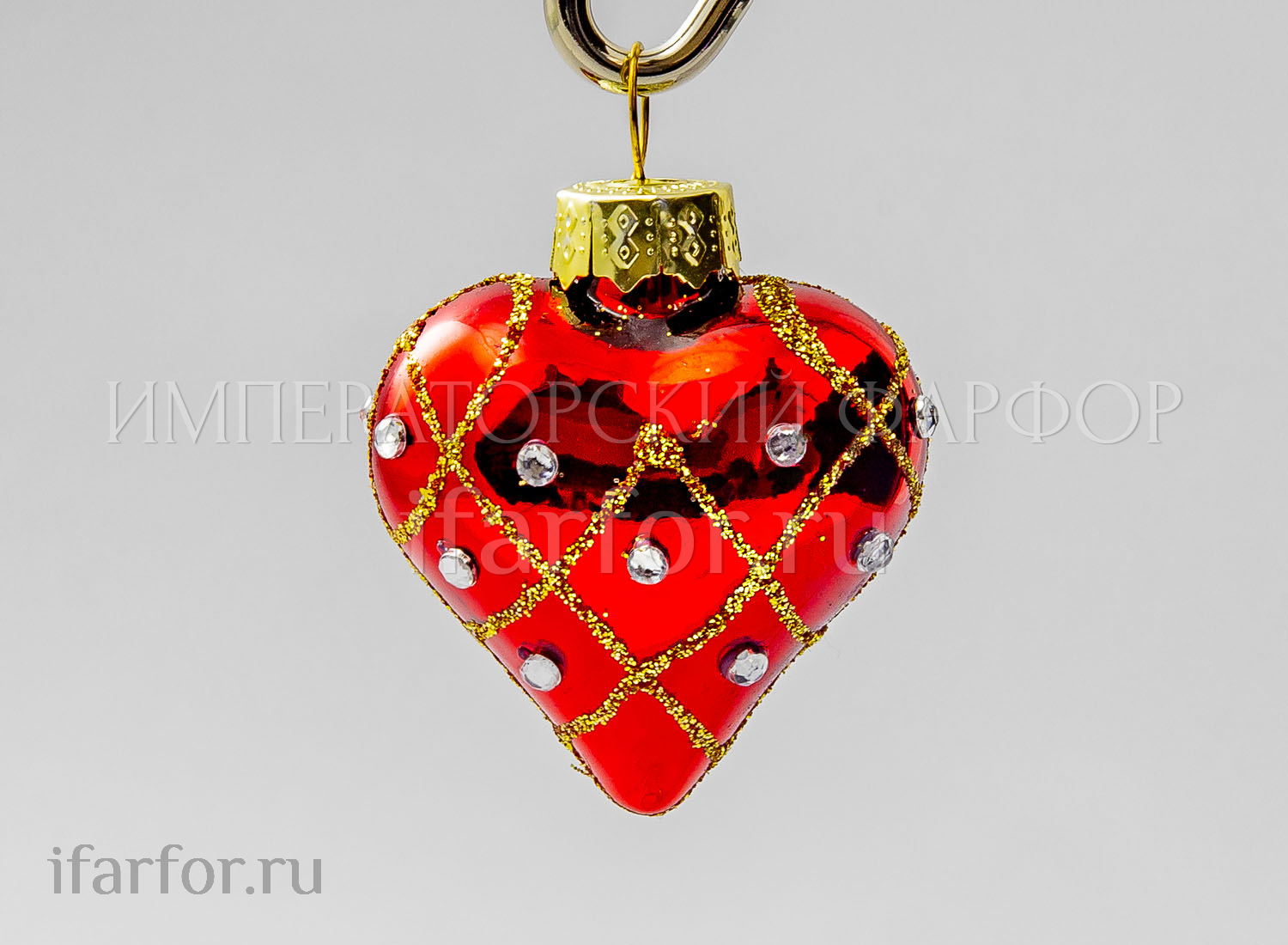 Елочная игрушка Сердечко глянцевое 2 сорт