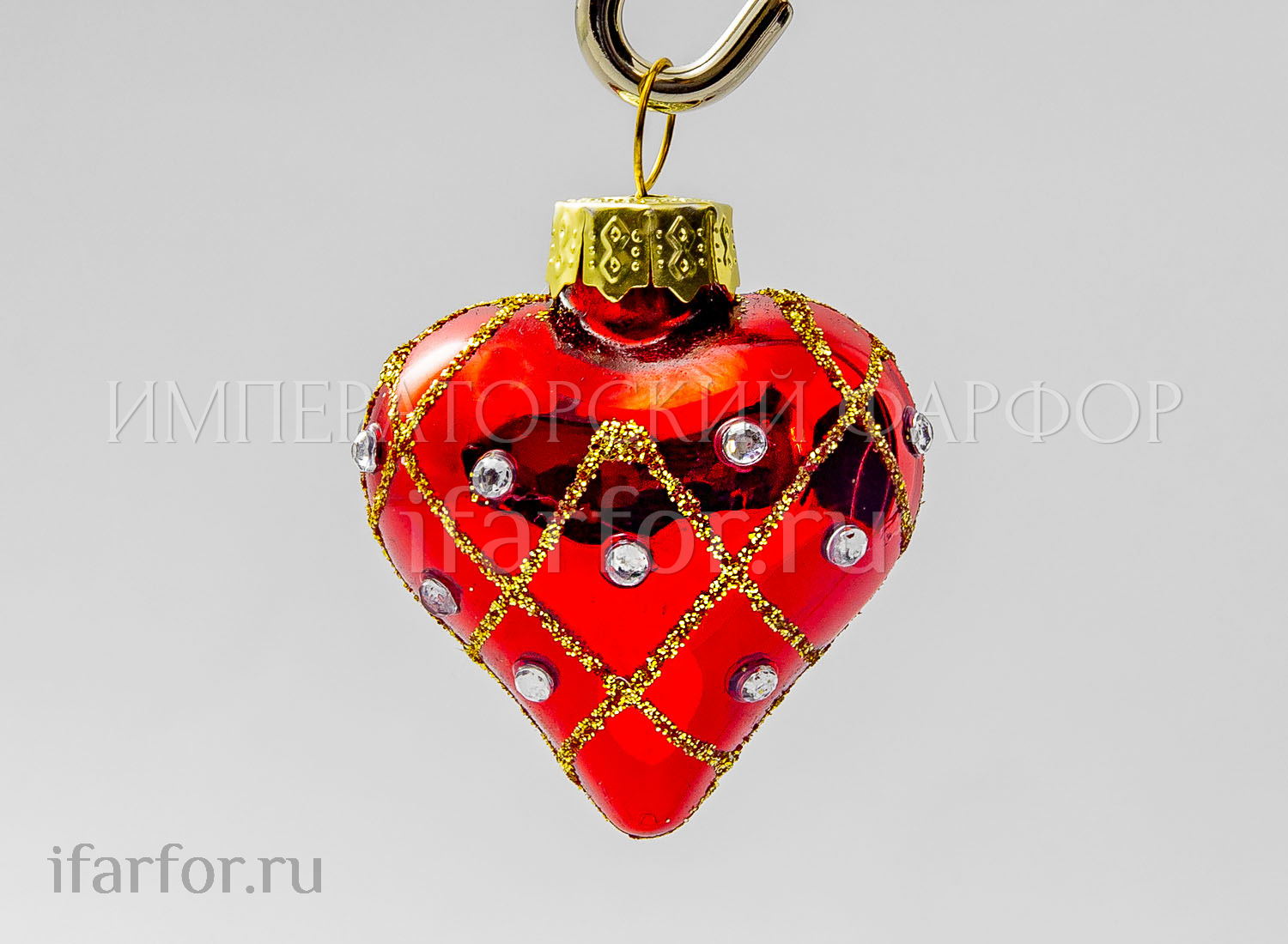 Елочная игрушка Сердечко глянцевое 2 сорт