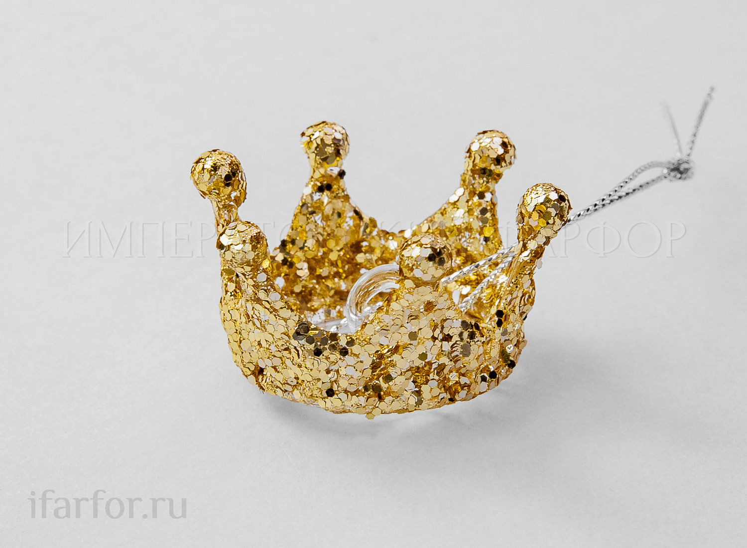 Елочная игрушка «Корона» Форма: Корона. Стекло. 50 мм.