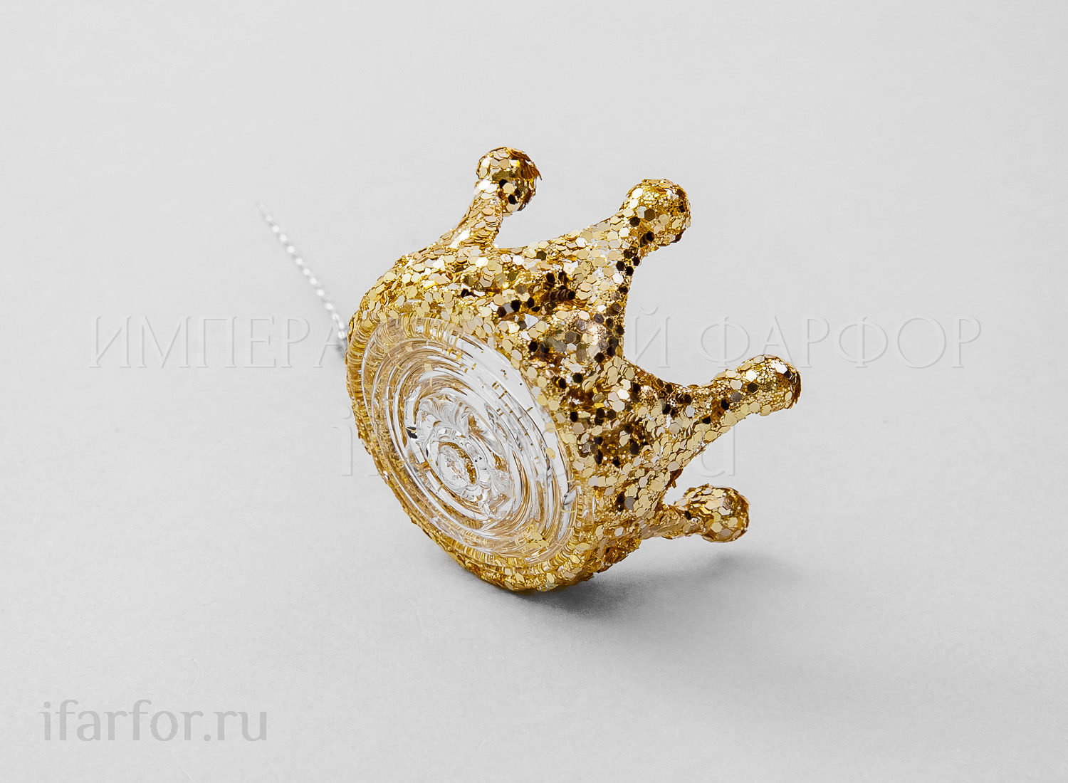 Елочная игрушка «Корона» Форма: Корона. Стекло. 50 мм.