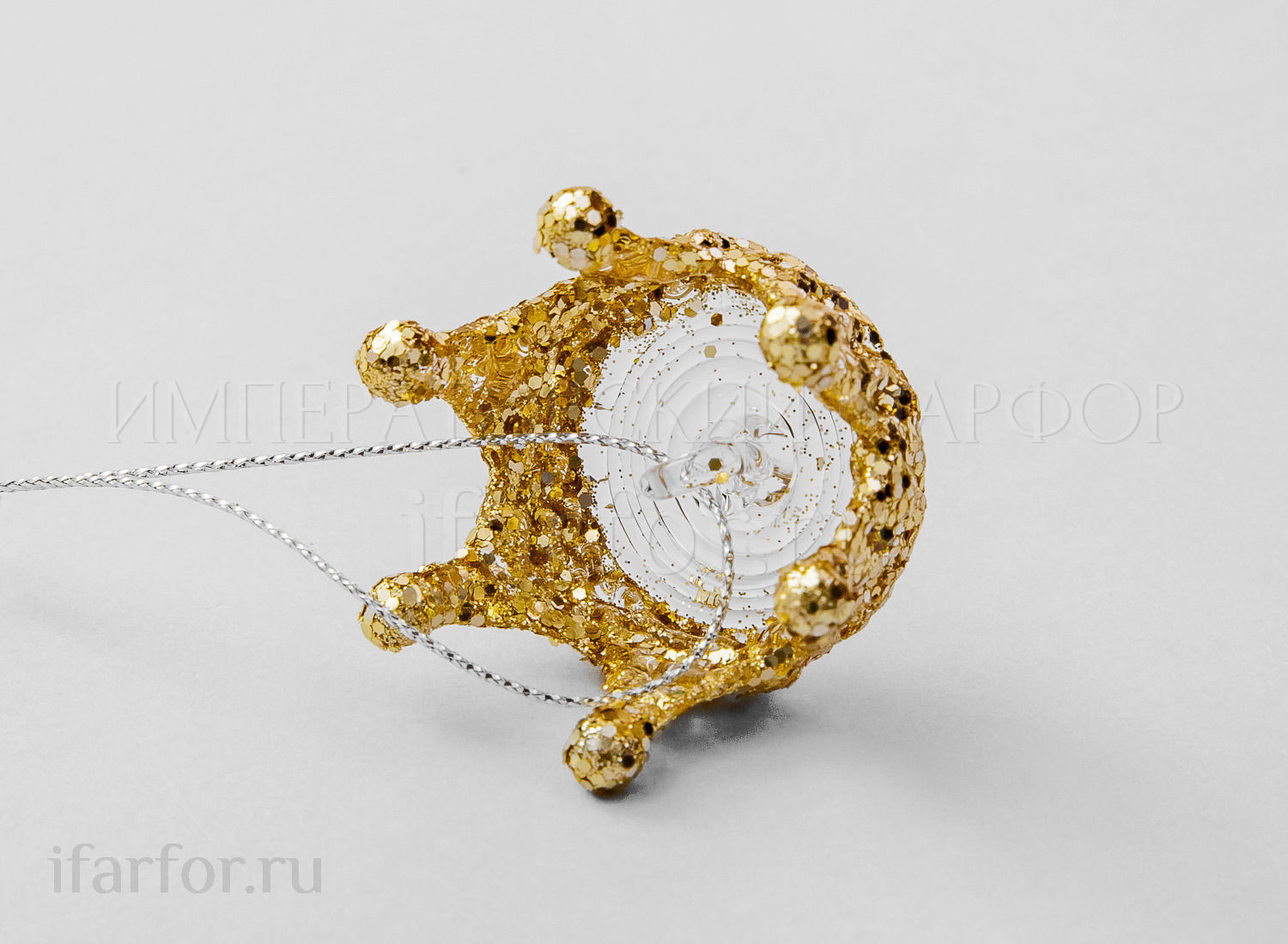 Елочная игрушка «Корона» Форма: Корона. Стекло. 50 мм.
