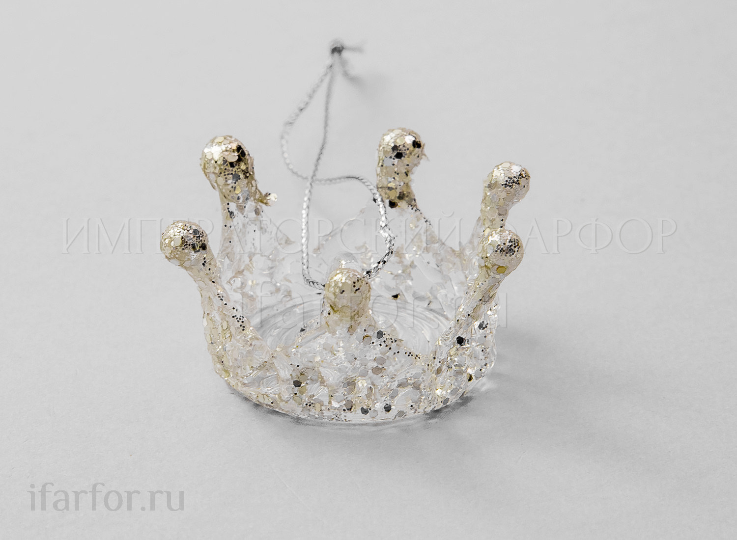 Елочная игрушка «Корона» Форма: Корона. Стекло. 50 мм.