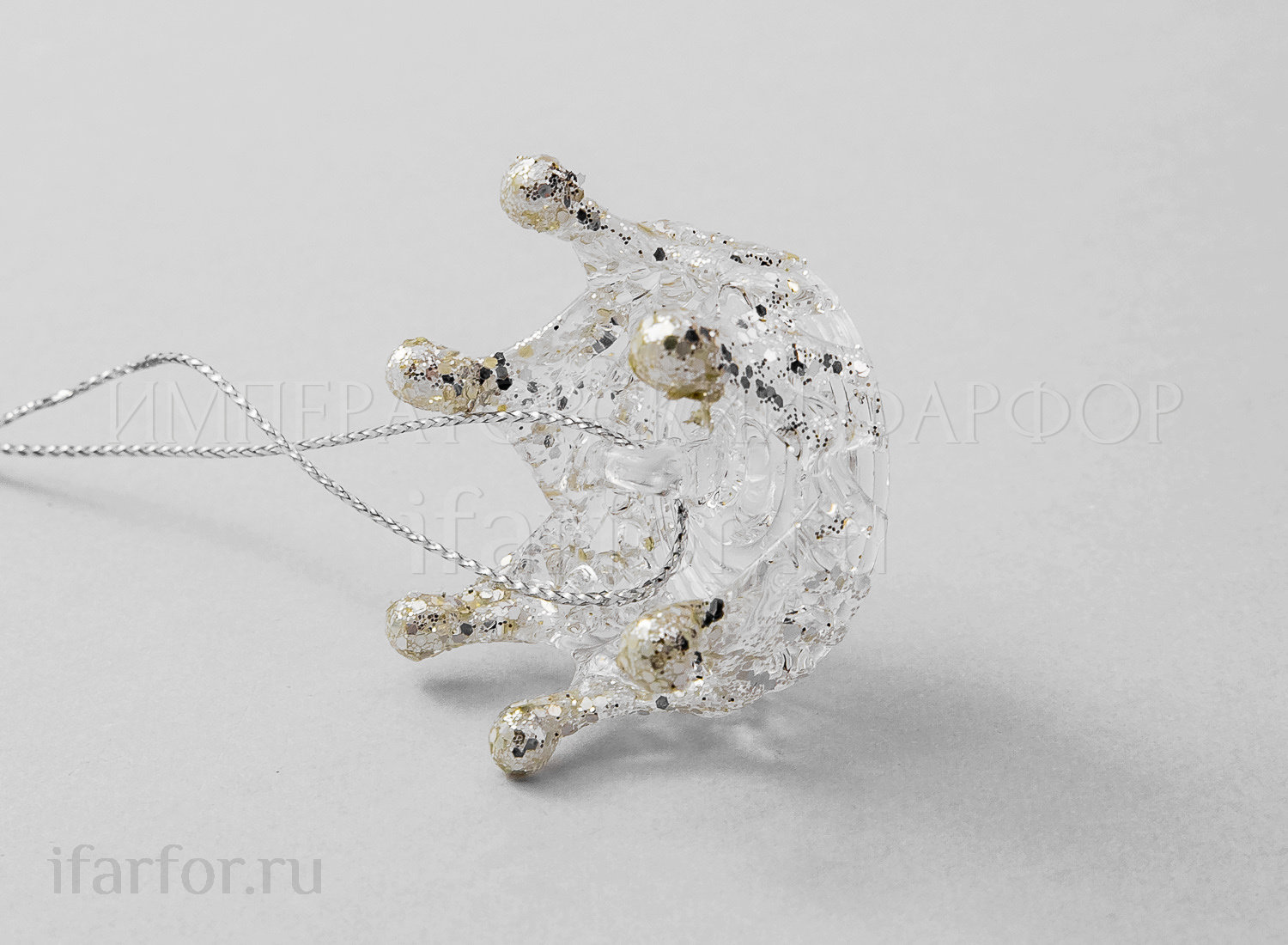 Елочная игрушка «Корона» Форма: Корона. Стекло. 50 мм.
