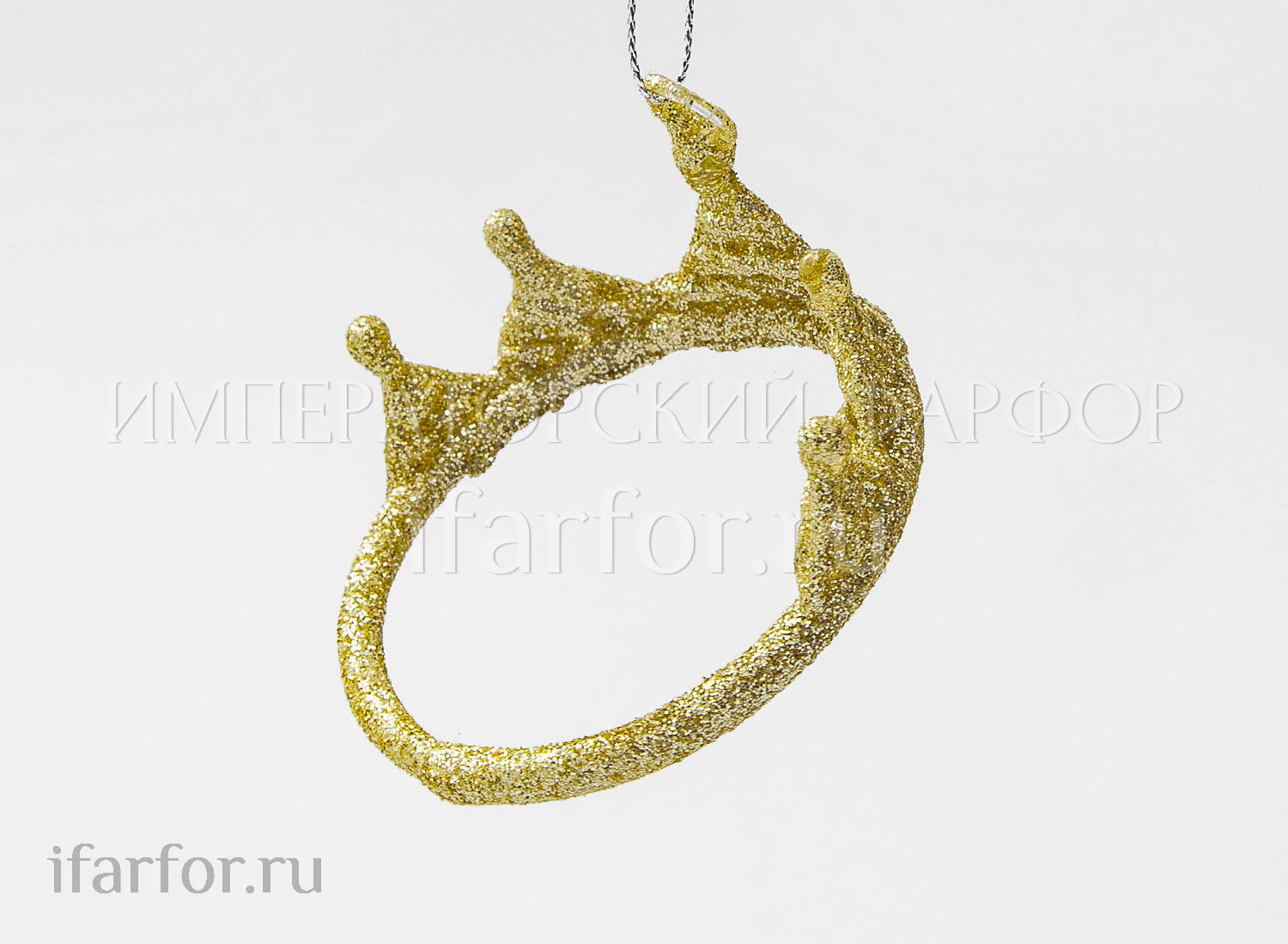 Елочная игрушка «Корона» Форма: Корона. Стекло. 65 мм.