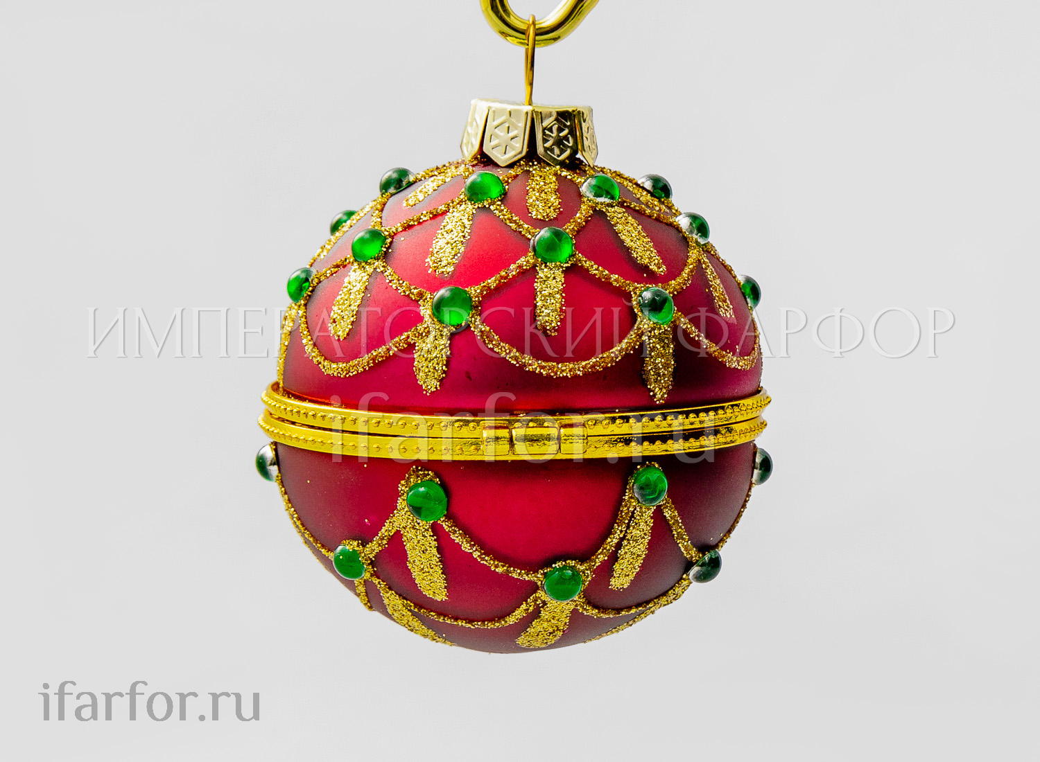 Елочная игрушка «Шкатулка в форме Шара» Форма: Шкатулка в форме Шара. Стекло, металл, ПВХ. 75 мм.