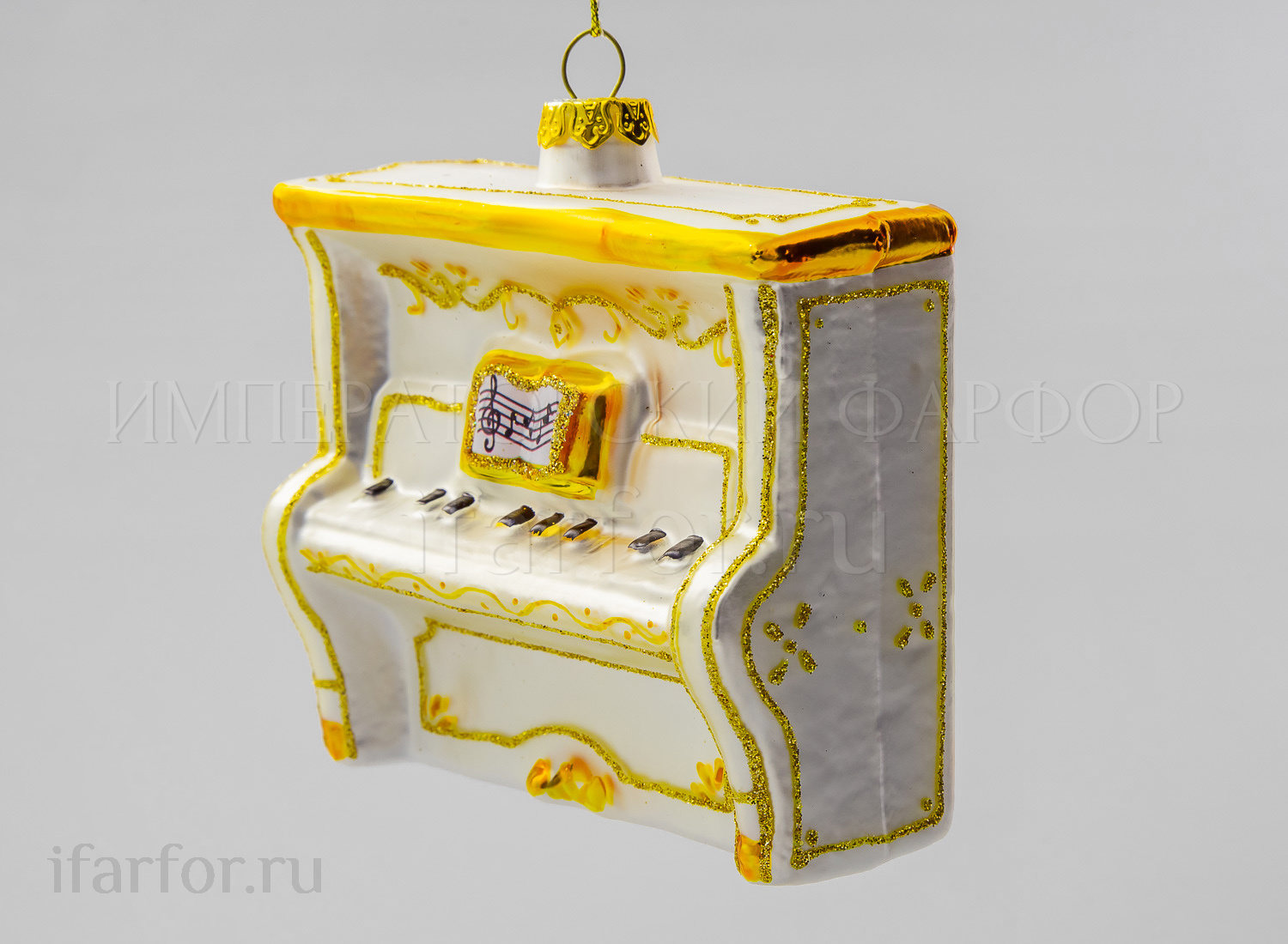 Елочная игрушка «Фортепиано» Форма: Фортепиано. Стекло. 100 мм.