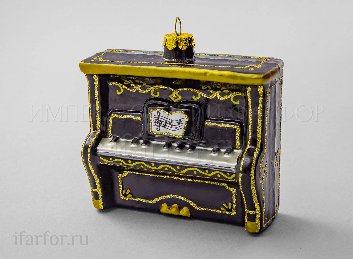 Елочная игрушка «Фортепиано» Форма: Фортепиано. Стекло. 100 мм.