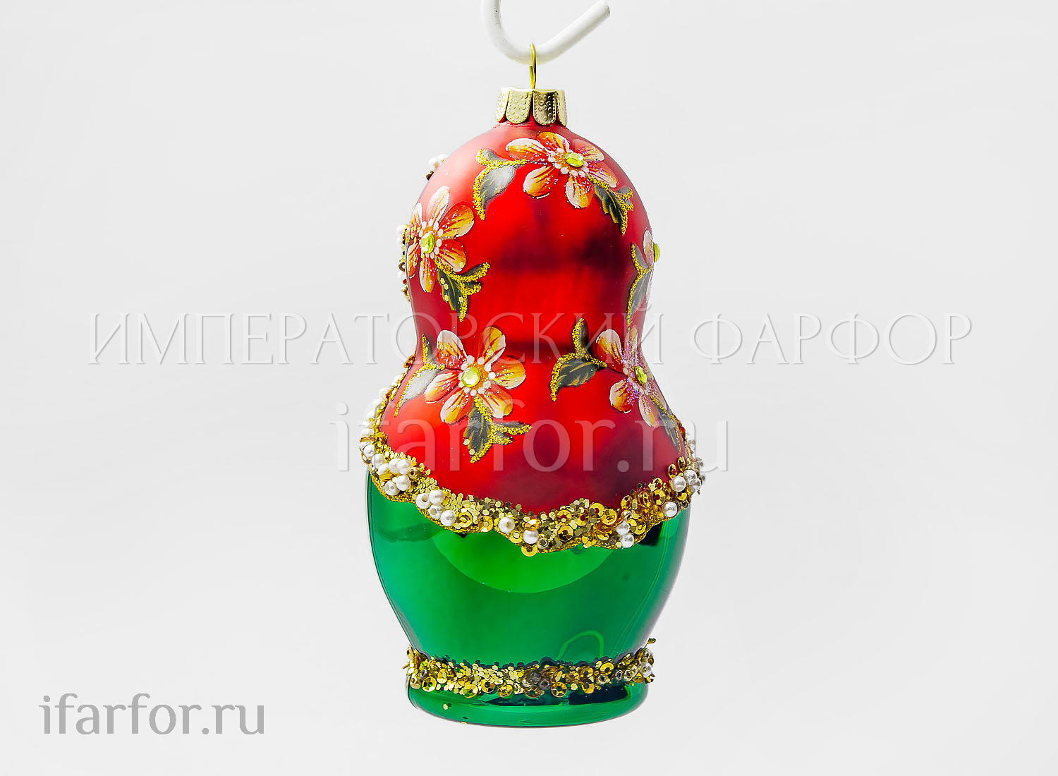 Елочная игрушка «Матрешка» Форма: Матрешка. Стекло. 105 мм.