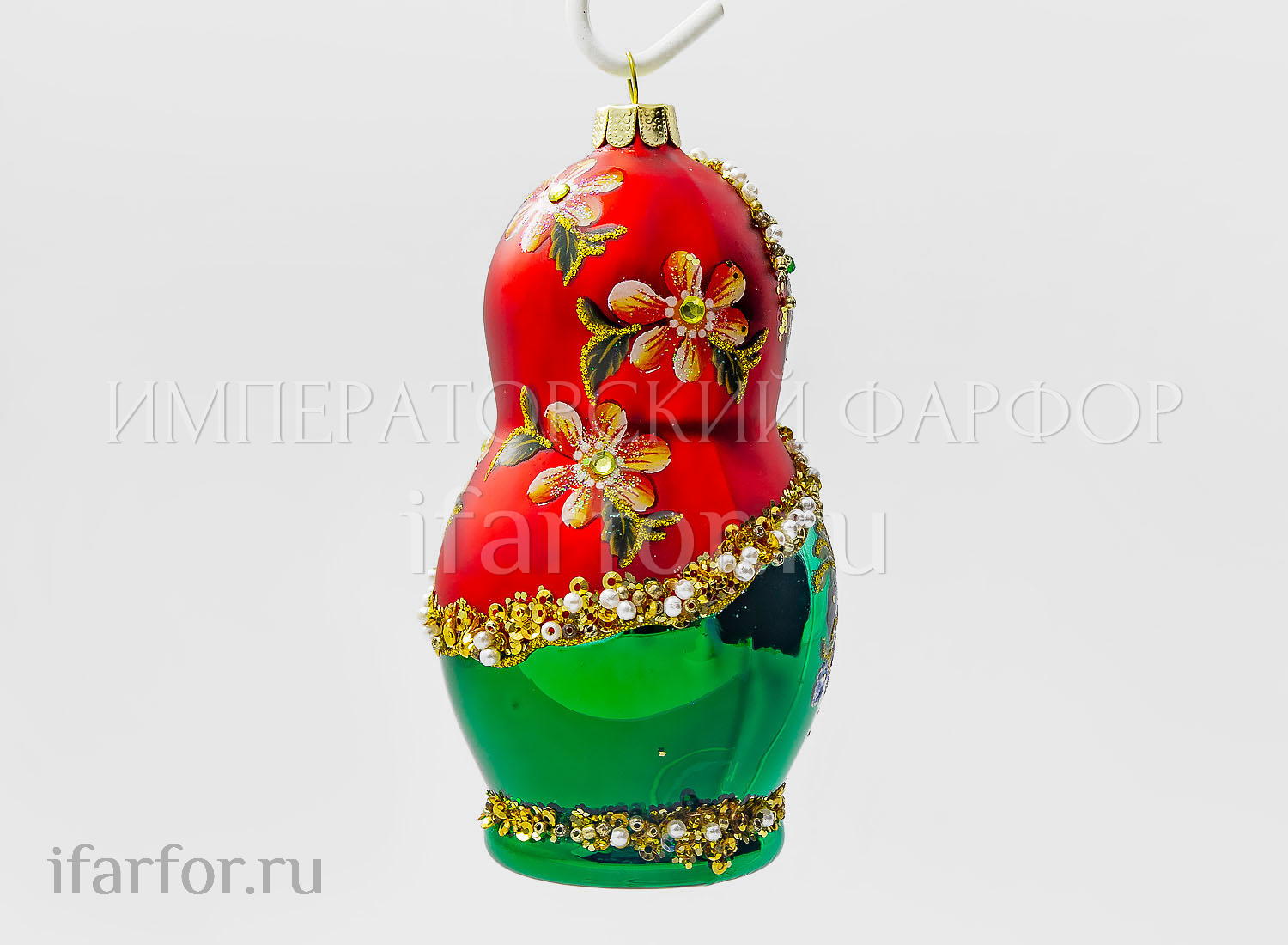 Елочная игрушка «Матрешка» Форма: Матрешка. Стекло. 105 мм.