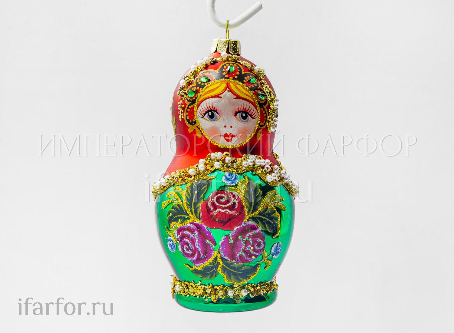 Елочная игрушка «Матрешка» Форма: Матрешка. Стекло. 105 мм.
