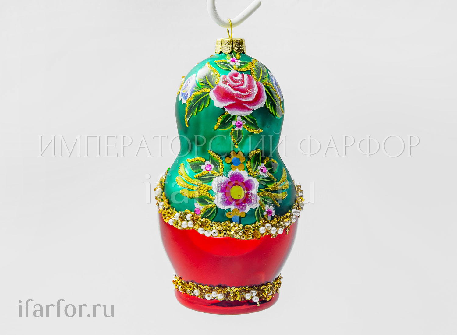 Елочная игрушка «Матрешка» Форма: Матрешка. Стекло. 105 мм.