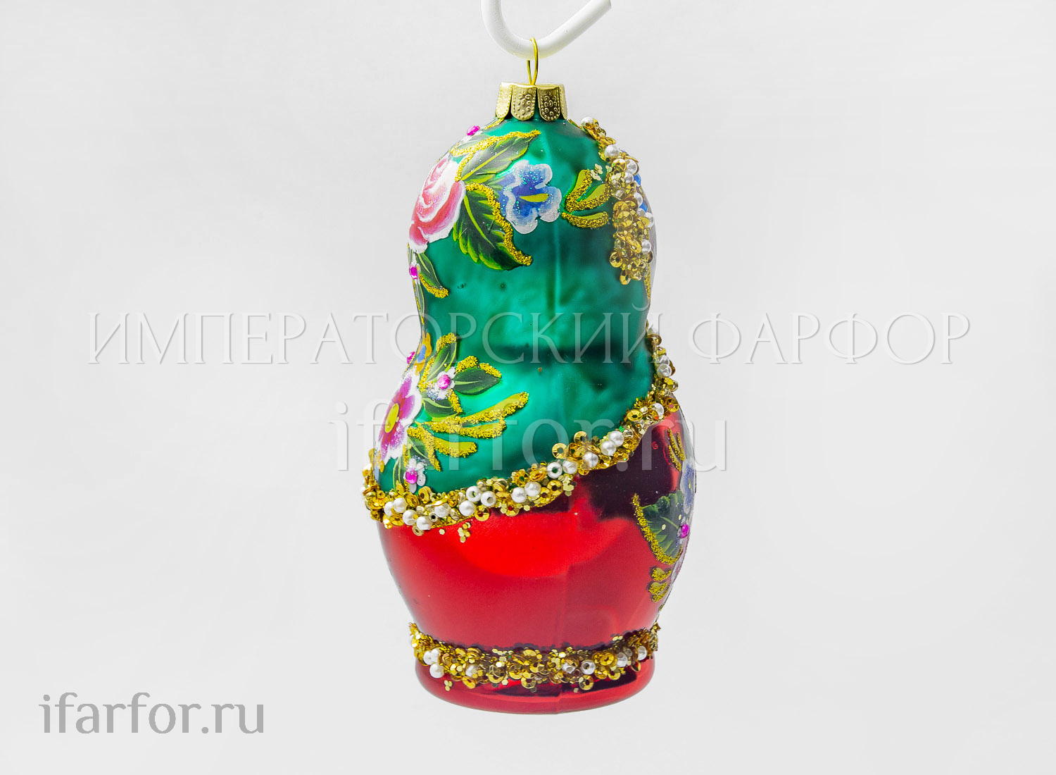 Елочная игрушка «Матрешка» Форма: Матрешка. Стекло. 105 мм.