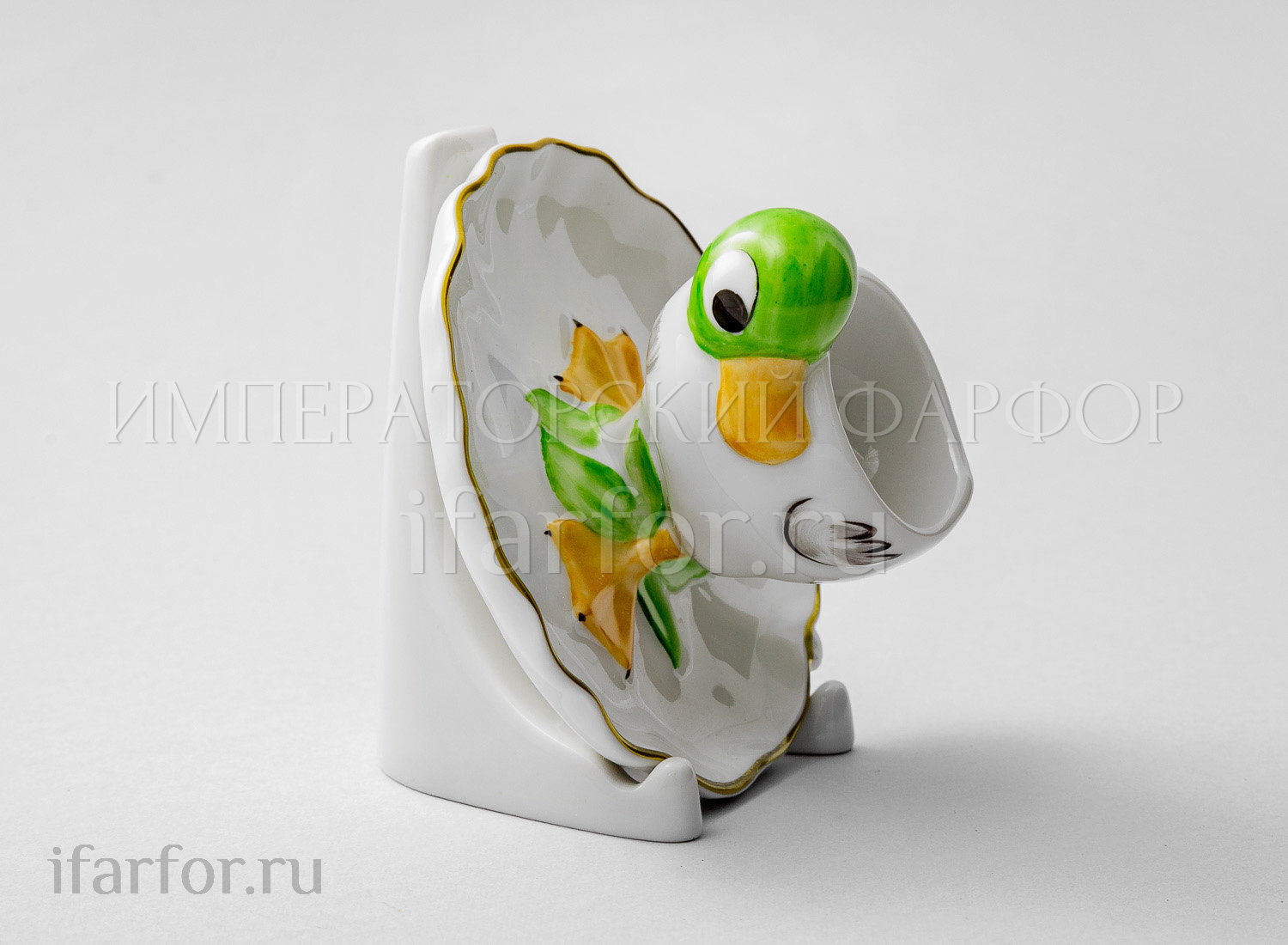 Подставка для яйца «Утёнок» Форма: Утёнок. Твердый фарфор. 70 мм.