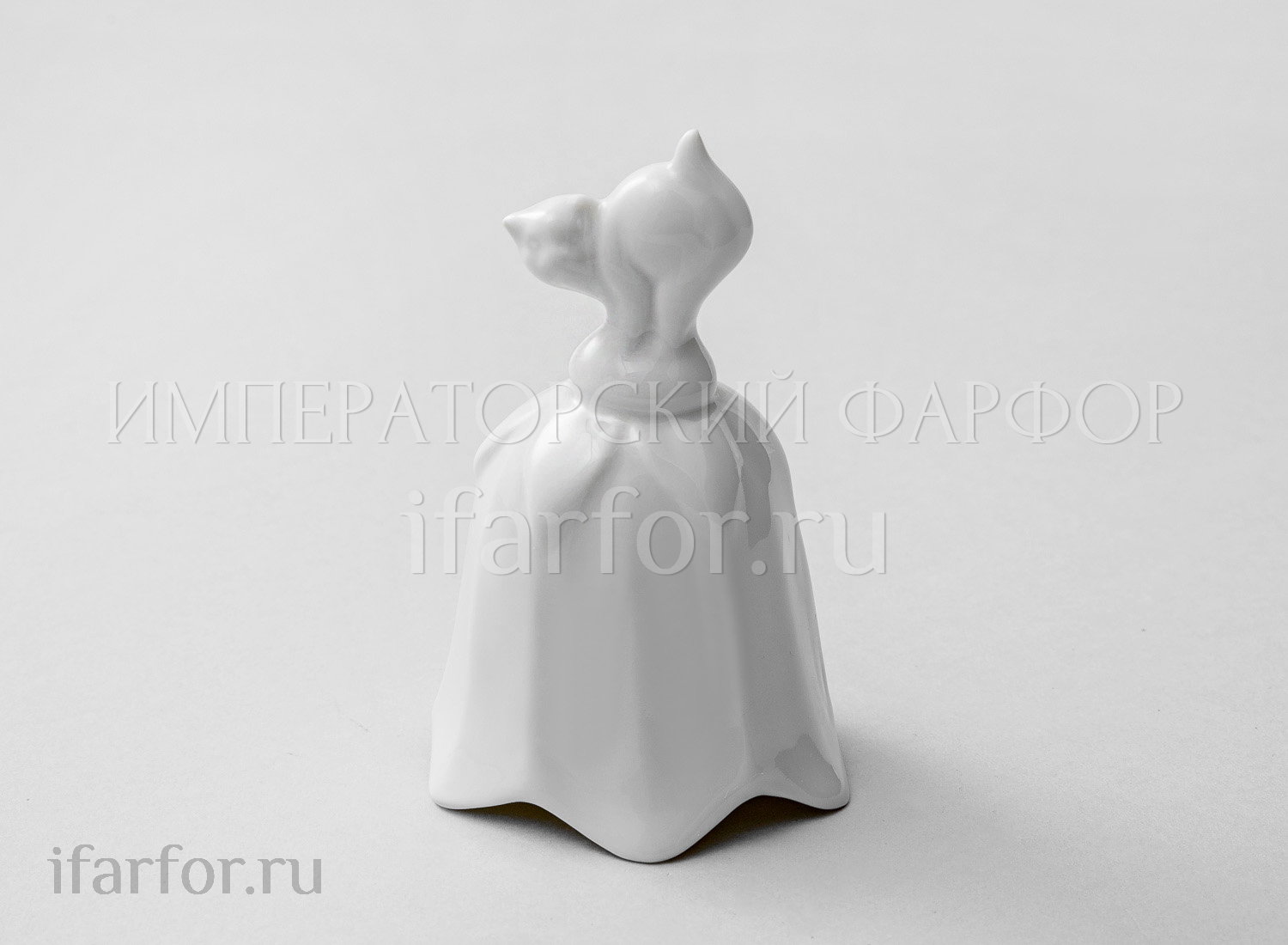 Колокольчик «Колокольчик-кот» Форма: Колокольчик. Твердый фарфор. 60 мм.