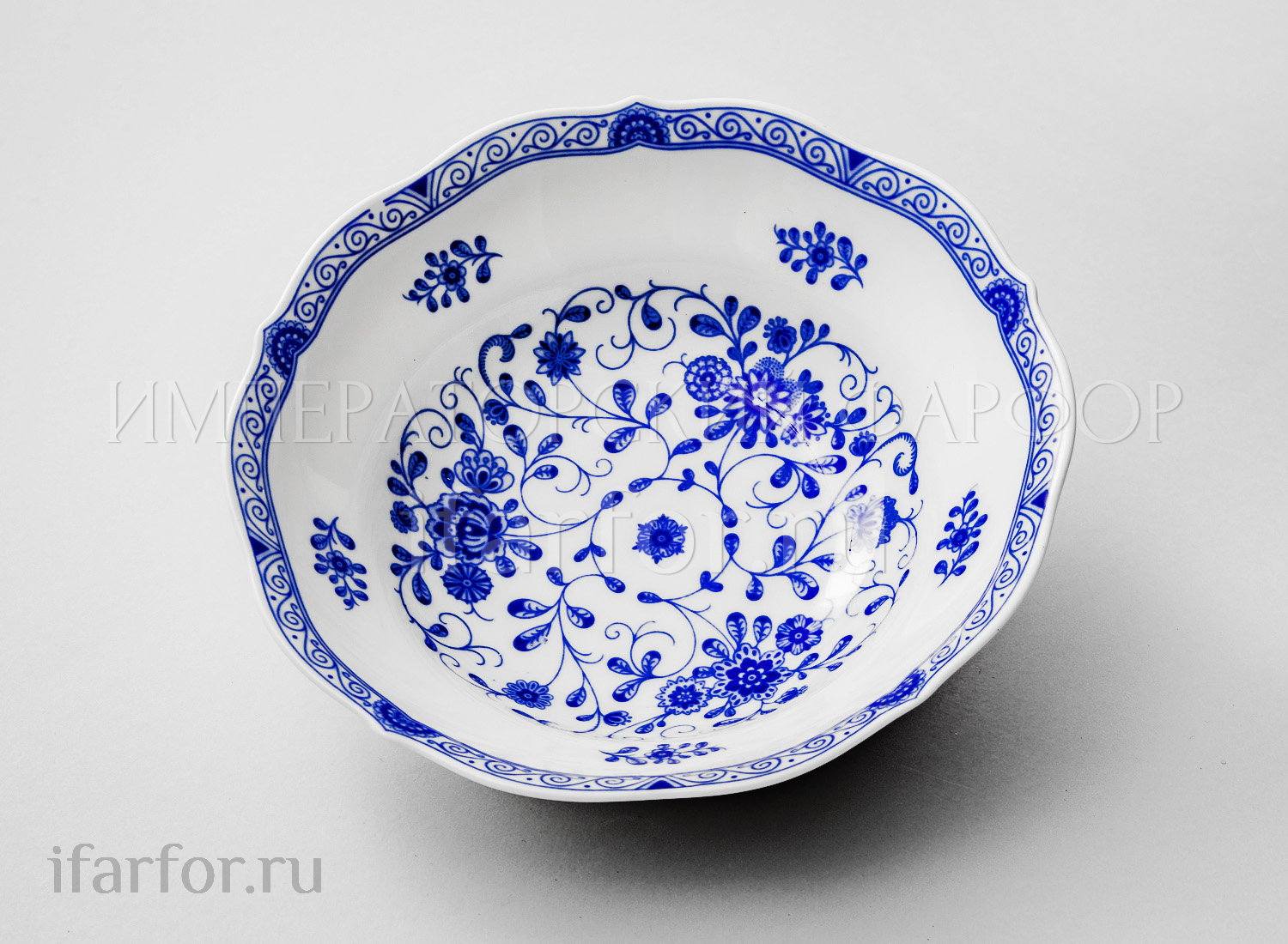 Салатник «Alte Ranke blau» Форма: Marie-Luise 1150. Твердый фарфор