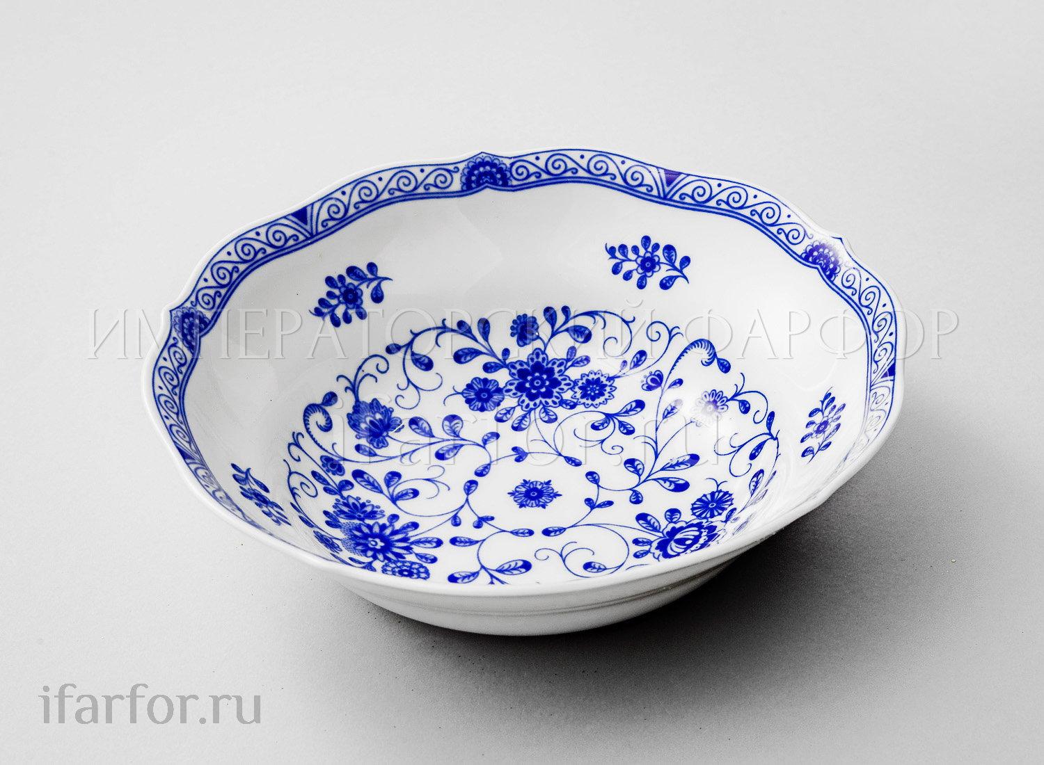 Салатник «Alte Ranke blau» Форма: Marie-Luise 1150. Твердый фарфор