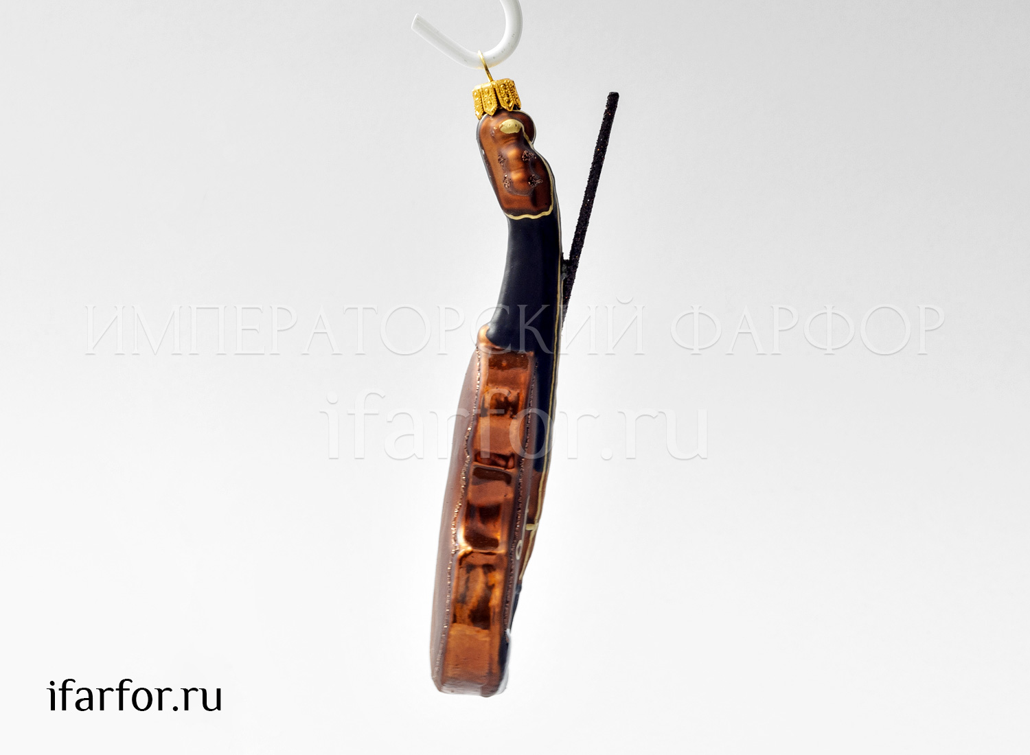 Елочная игрушка «Музыкальные инструменты. Скрипка» Стекло. 60 x 153 мм.