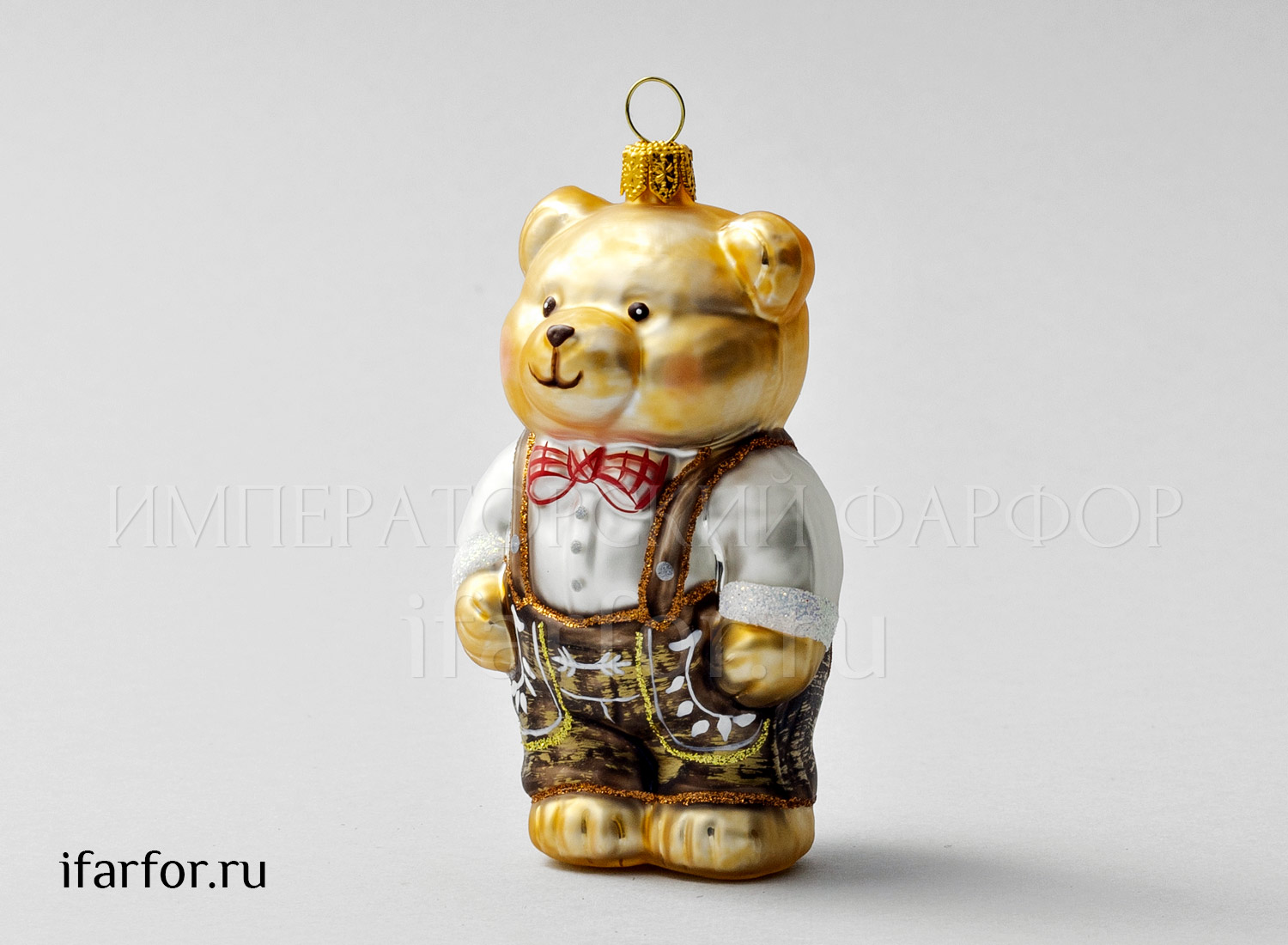 Елочная игрушка «Медвежонок» Стекло. 106 мм.