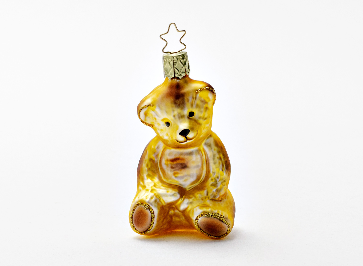 Елочная игрушка «Мишка Тедди» Стекло. 50 x 100 мм.