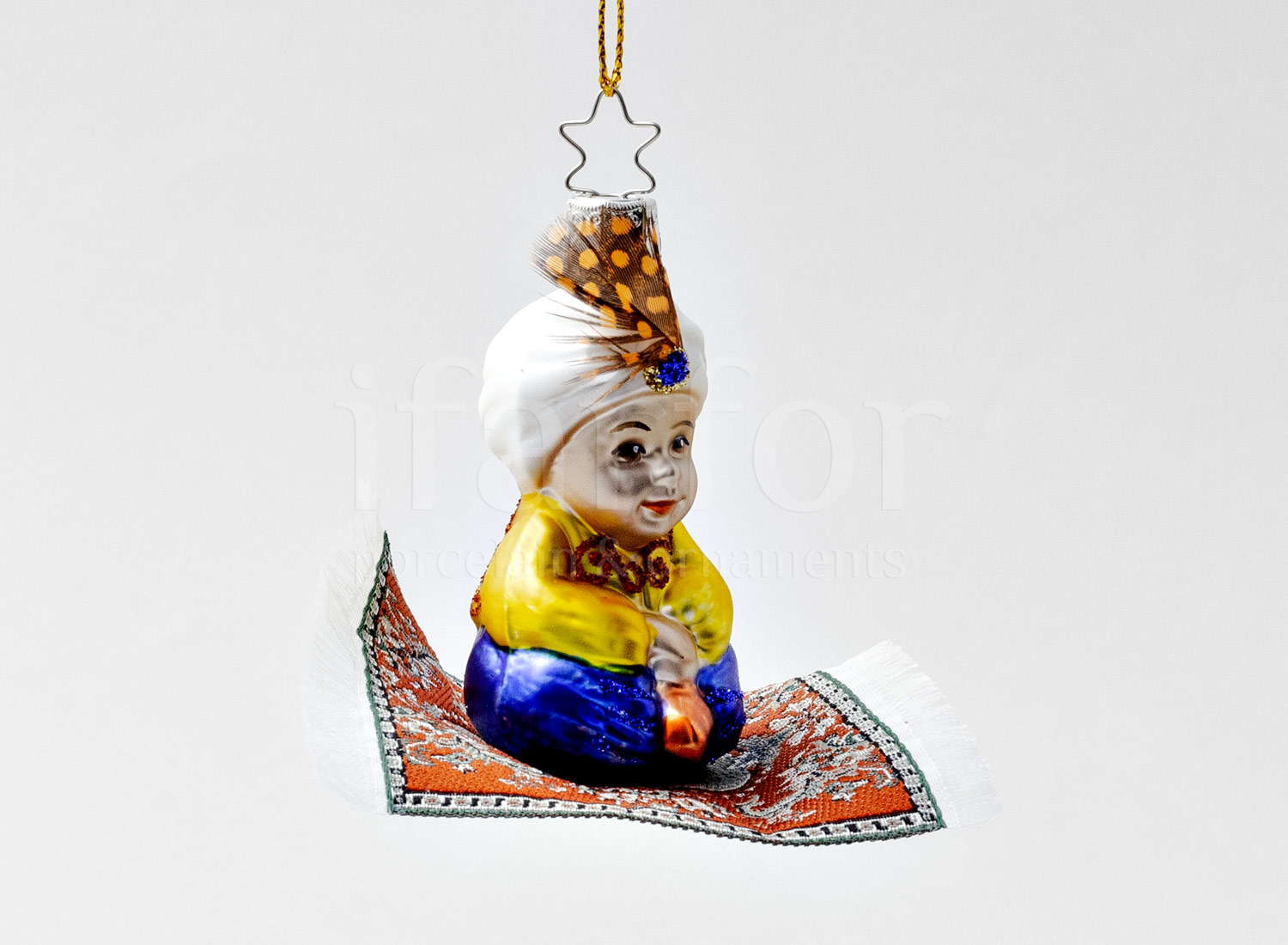 Елочная игрушка «Маленький мук» Стекло. 90 x 80 мм.