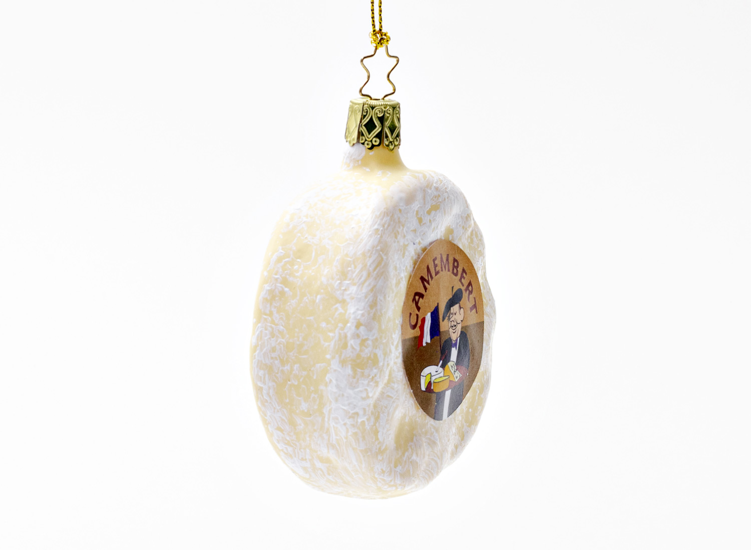Елочная игрушка «Сыр Camembert» Стекло. 75 x 100 мм.