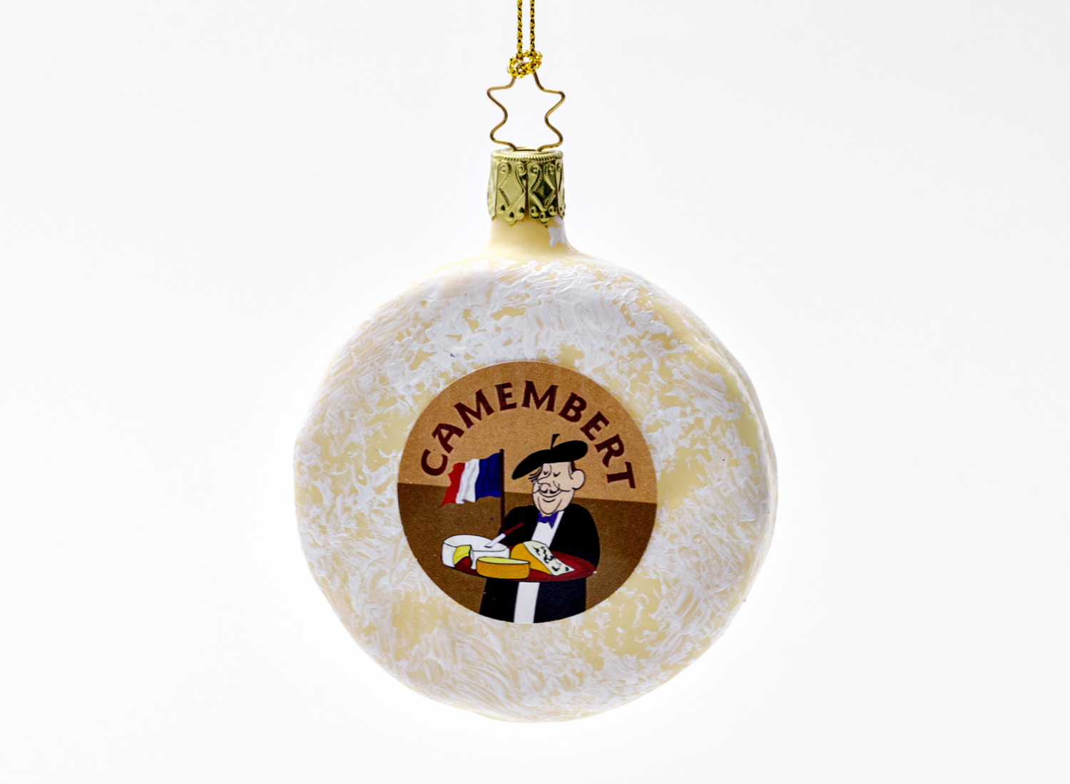 Елочная игрушка «Сыр Camembert» Стекло. 75 x 100 мм.