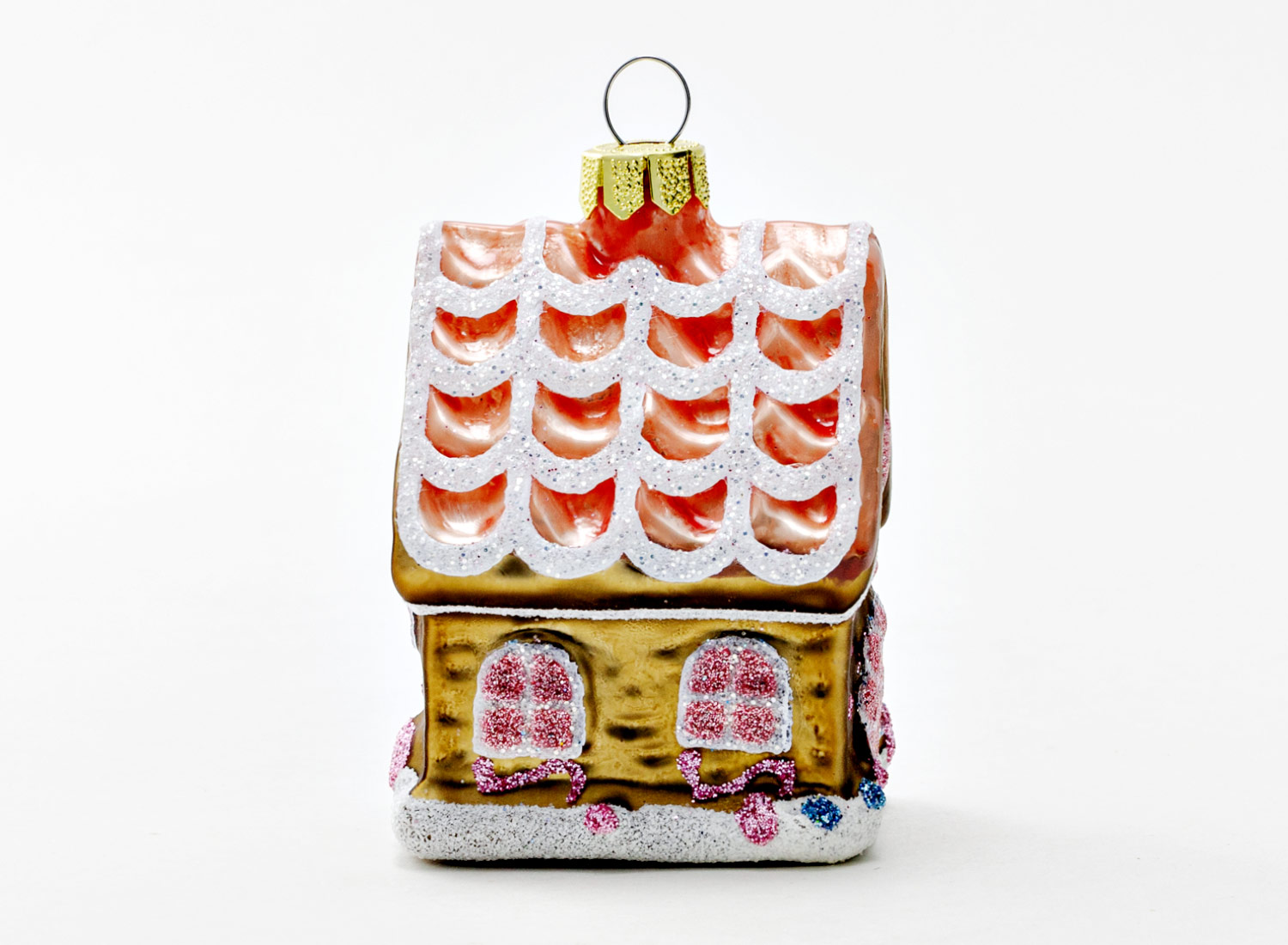 Елочная игрушка «Пряничный домик» Стекло. 50 x 80 мм.