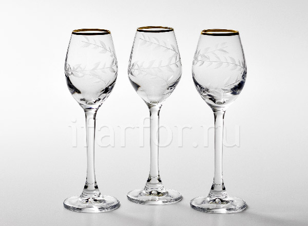Набор рюмок для водки Золотой 6/6 Европейская
