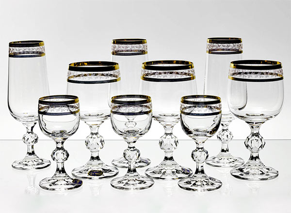 Goblets set Gold leaf 6/18 Клаудия