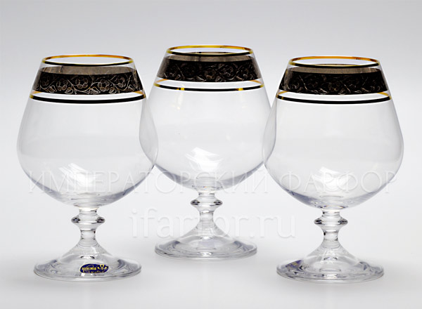 Набор бокалов для бренди Цветочный орнамент 6/6 Анжела