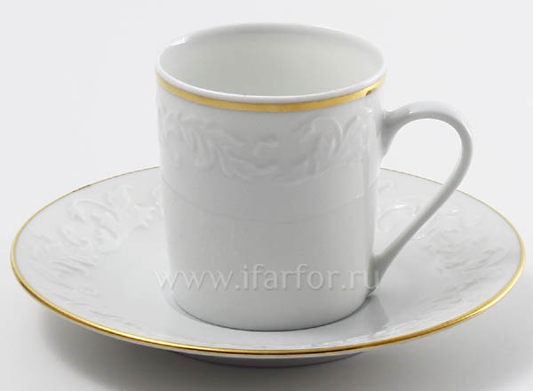 Чашка с блюдцем кофейная Bord Or Medicis