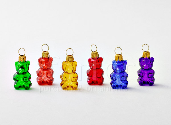 Набор елочных игрушек Шесть леденцовых мишек