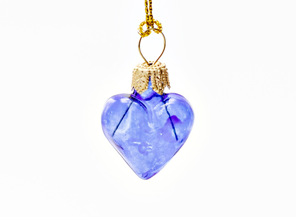 Елочная игрушка Леденцовое сердечко (синее)