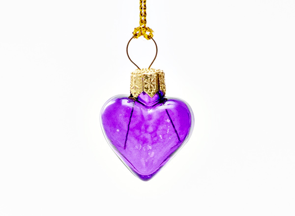 Елочная игрушка Леденцовое сердечко (фиолетовое)