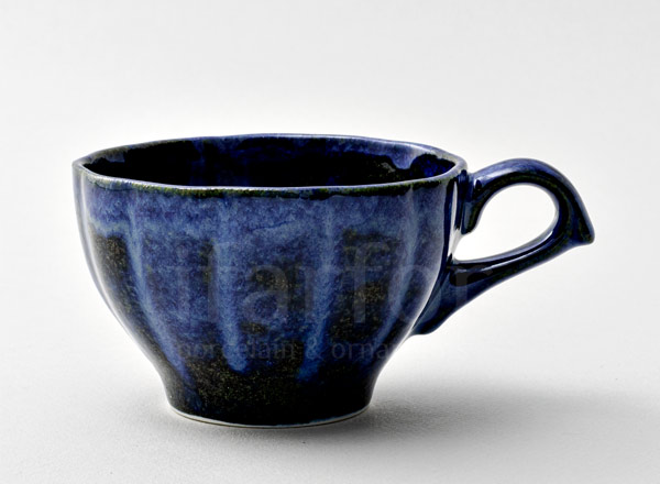 Чашка чайная Тыквенный рельеф синий