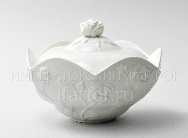 Конфетница Цветочный рельеф Ivory