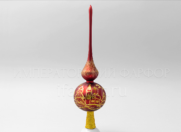 Елочная игрушка Верхушка для елки Красная
