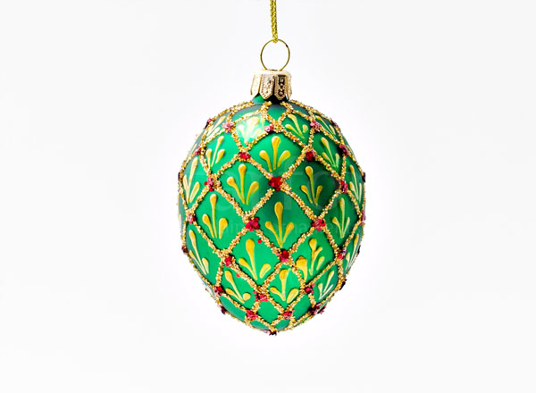 Елочная игрушка Яйцо Фаберже Сетка зеленый