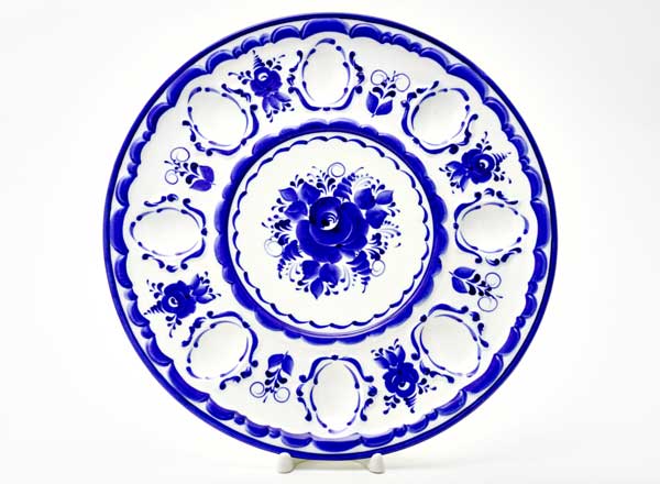 Блюдо пасхальное Гжель