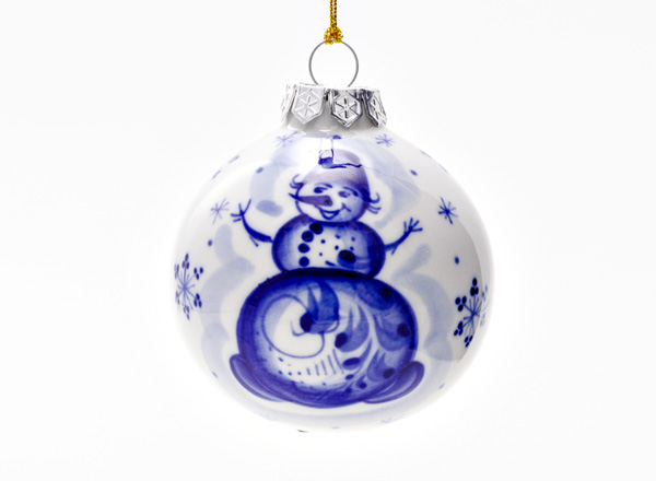 Christmas tree toy Christmas ball Gzhel Snowman 2