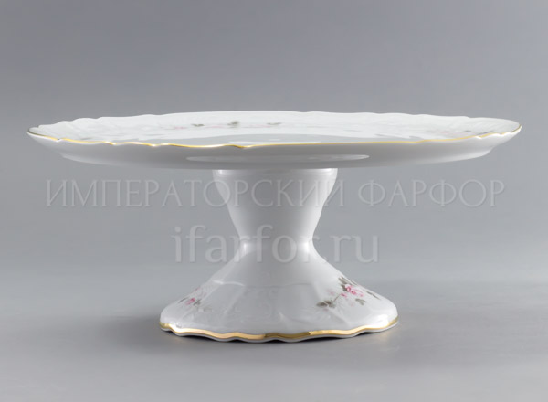 Блюдо для торта Серая роза Золото Бернадотт