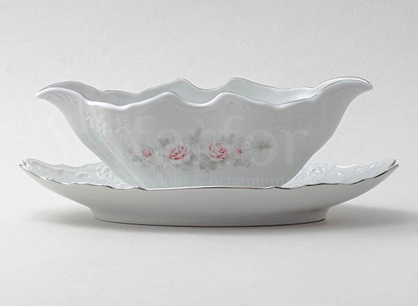 Соусник с подставкой Бернадотт Серая роза платина Бернадотт