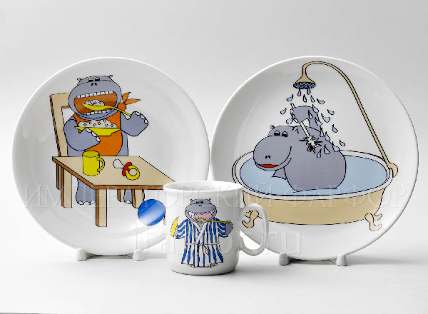 Set in a case for children in a gift box Hippo THUN