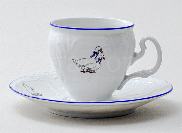 Чашка с блюдцем кофейная Бернадотт Гуси Бернадотт