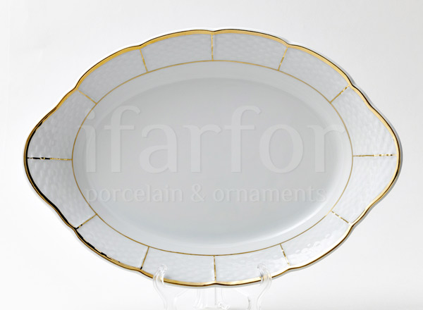 Bread dish oval Minuet layering gold Minuet