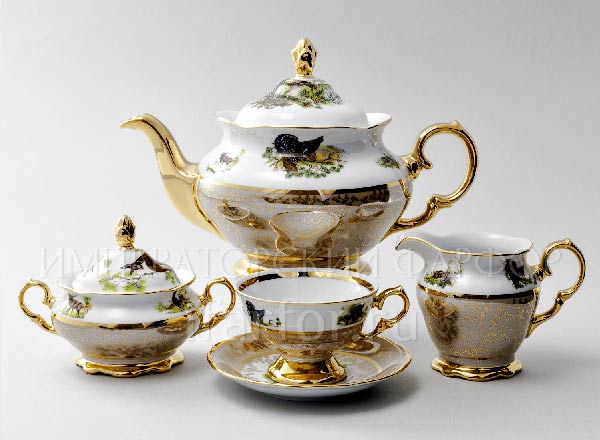 Сервиз чайный Охота Бежевая 6/17 STERNE PORCELAN